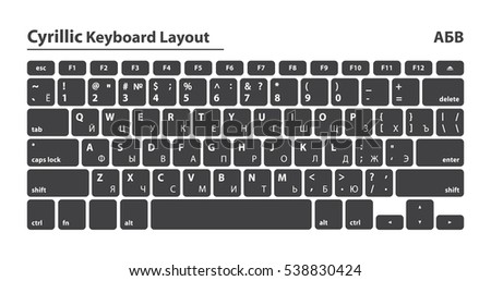 Cyrillic alphabet keyboard layout set - Isolated Vector Illustration