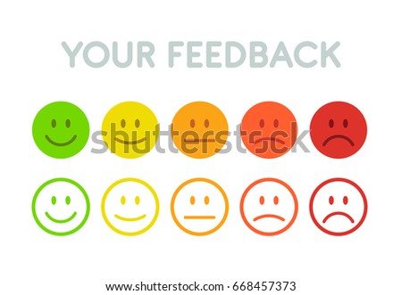 Set faces scale feedback - isolated vector illustration