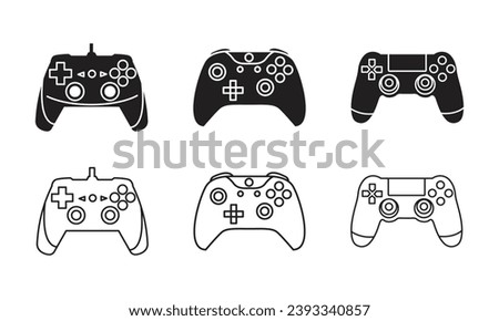 The best set of joystick icons vector collection, Video game controller,gamepad,joystick flat icon.
Gamepad new generation of console silhouette vector illustration.

