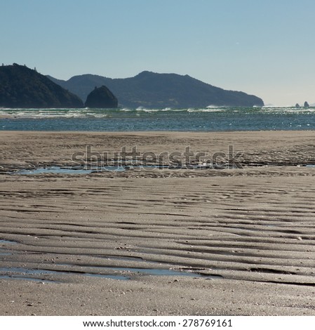 tidal pools on the shore at Matarangi Beach, Coromandel Peninsula, New Zealand