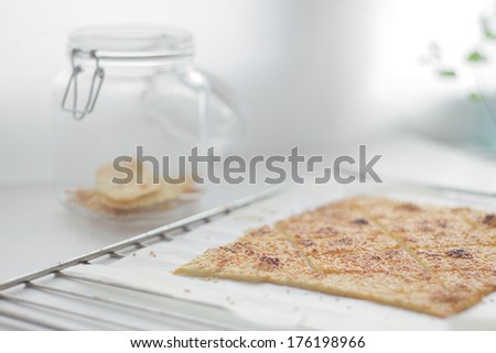 salty crackers with sesame seeds