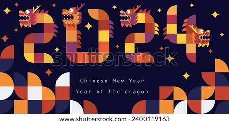 Chinese new year, happy new year 2024. Year of the dragon vector illustration