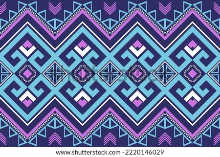light blue and purple ethnic geometric fabric mainly, blue as background design for textiles, wallpaper,fashion, paper,background.Vector affinity designer style.