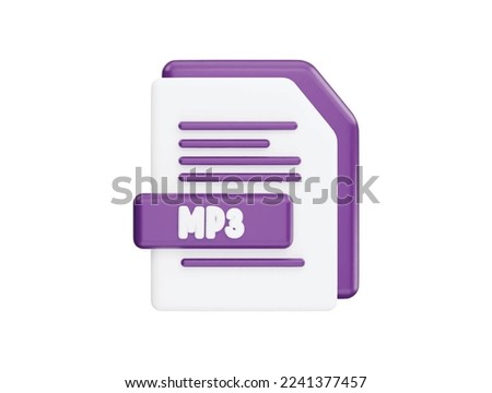 Mp3 file with 3d vector icon cartoon minimal style