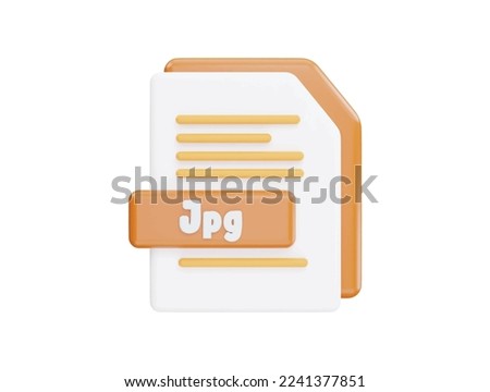 Jpg file with 3d vector icon cartoon minimal style