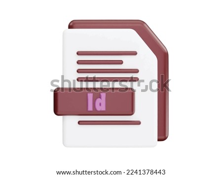 Id file with 3d vector icon cartoon minimal style