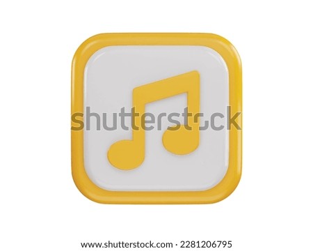 music icon 3d rendering vector illustration