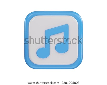 music icon 3d rendering vector illustration