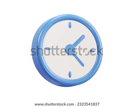 Vector wall round clock 3d icon timekeeping social media countdown time management icon