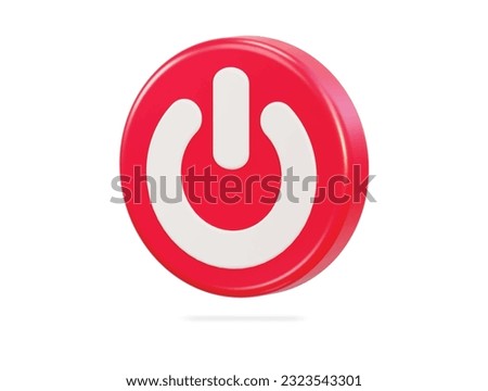 power button icon 3d vector illustration