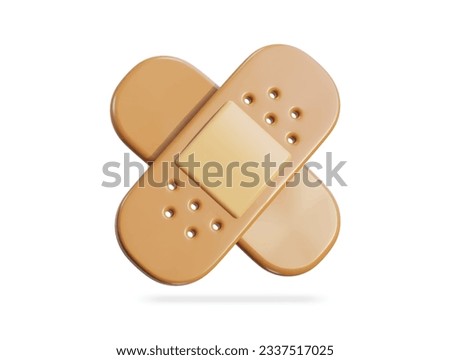 Medical plaster bandage vector icon 3d render illustration