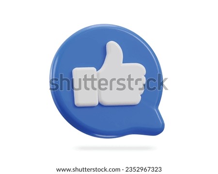 3d thumbs up social media like icon vector illustration