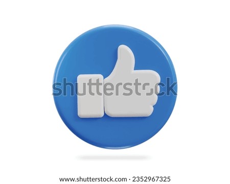 3d thumbs up social media like icon vector illustration