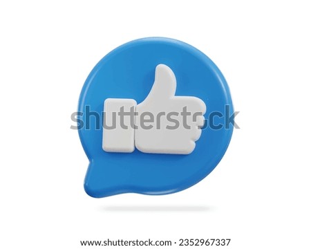 3d thumbs up social media like icon vector illustration