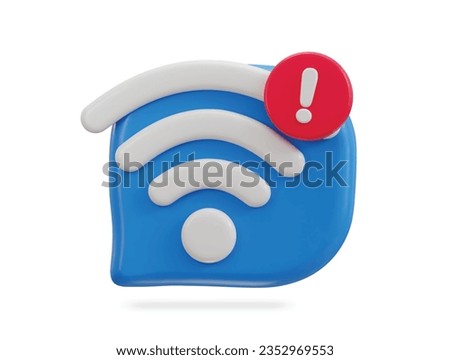 3d wifi warning icon vector illustration