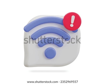 3d wifi warning icon vector illustration