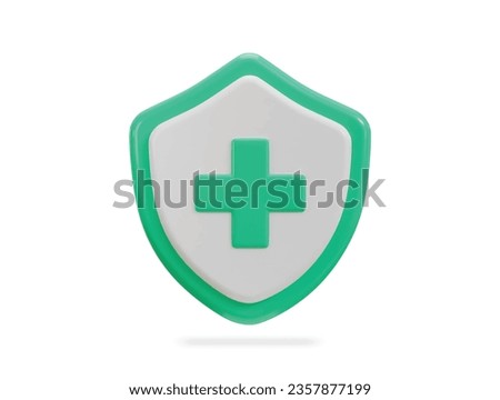 Shield with medical cross health icon