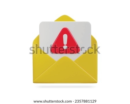 3d spam email envelope icon illustration	