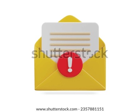 3d spam email envelope icon illustration	