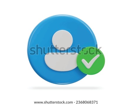 3d user verified icon illustration