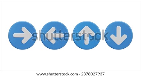 left, right, top and bottom arrow icon set 3d render