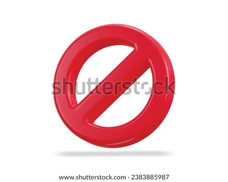 3d stop banned vector icon illustration