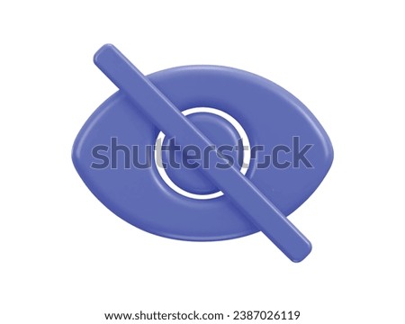3d eye visibility off icon vector illustration