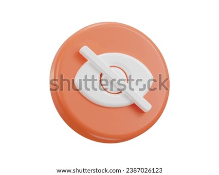 3d eye visibility off icon vector illustration
