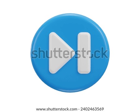 3d skip, next music or video play 3d icon illustration