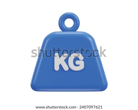 3d kilogram weight icon. metal old kg weight sign. metal weight kilogram heavy icon