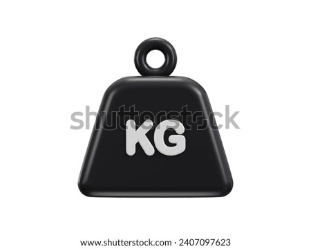 3d kilogram weight icon. metal old kg weight sign. metal weight kilogram heavy icon