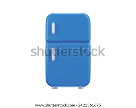 refrigerator fridge kitchen appliance 3d rendering vector icon illustration