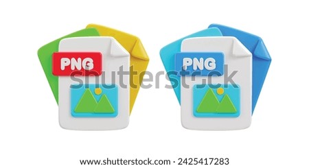 3d png file format icon vector illustration set