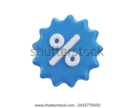 discount coupon with percent symbol 3d rendering vector illustration