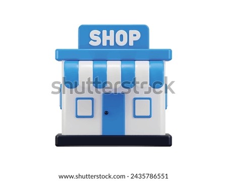 shop icon 3d rendering vector illustration