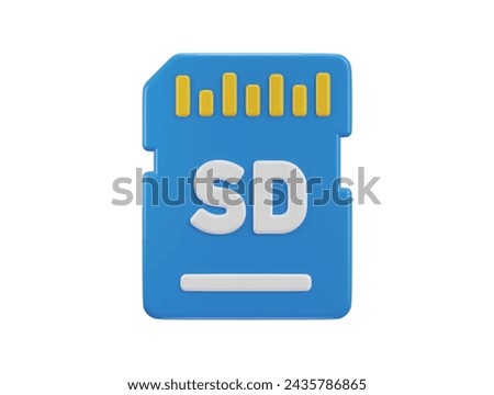 sd card icon 3d rendering vector illustration