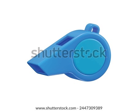 whistle icon 3d rendering vector illustration