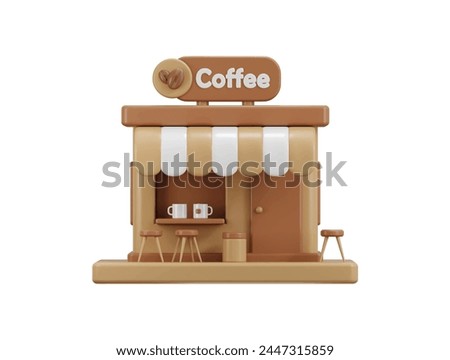 3d coffee shop icon vector illustration