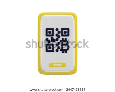 Smart phone with qr code scanner icon concept of online payment system icon 3d render