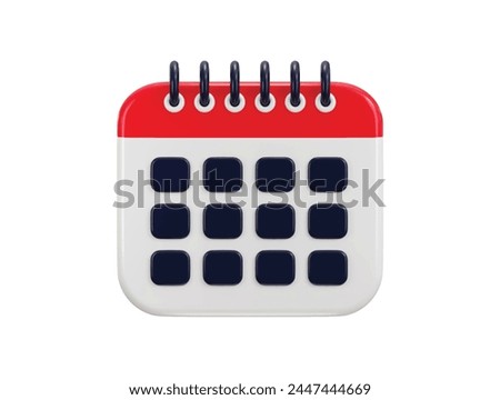 Calendar icon 3d rendering vector icon illustration