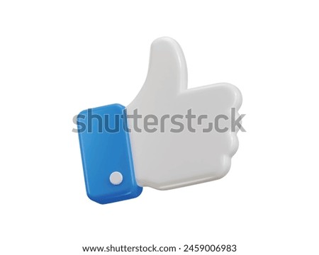 Thumbs up like icon 3d rendering vector illustration