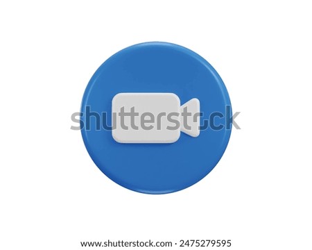 Video call button icon 3d rendering vector illustration