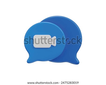 speech bubble on Video call symbol concept of video call icon 3d rendering vector illustration