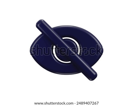 Visibility off icon 3d rendering vector illustration