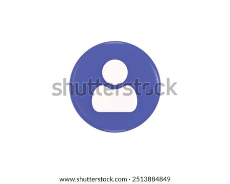 User icon 3d rendering vector illustration