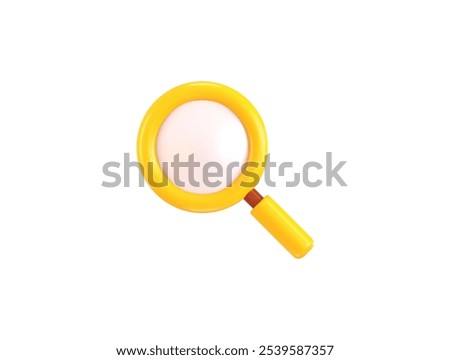 3d magnifying glass on SEO icon 3d rendering vector illustration