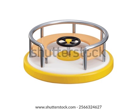 Merry go round icon 3d render vector illustration