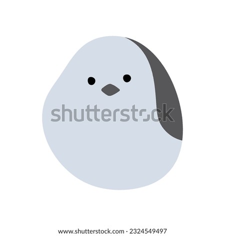 long tailed tit or shima enaga single 7 cute on a white background, vector illustration