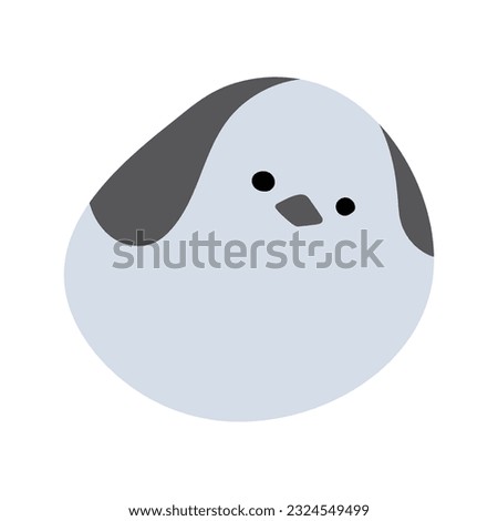 long tailed tit or shima enaga single 9 cute on a white background, vector illustration