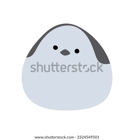 long tailed tit or shima enaga single 1 cute on a white background, vector illustration